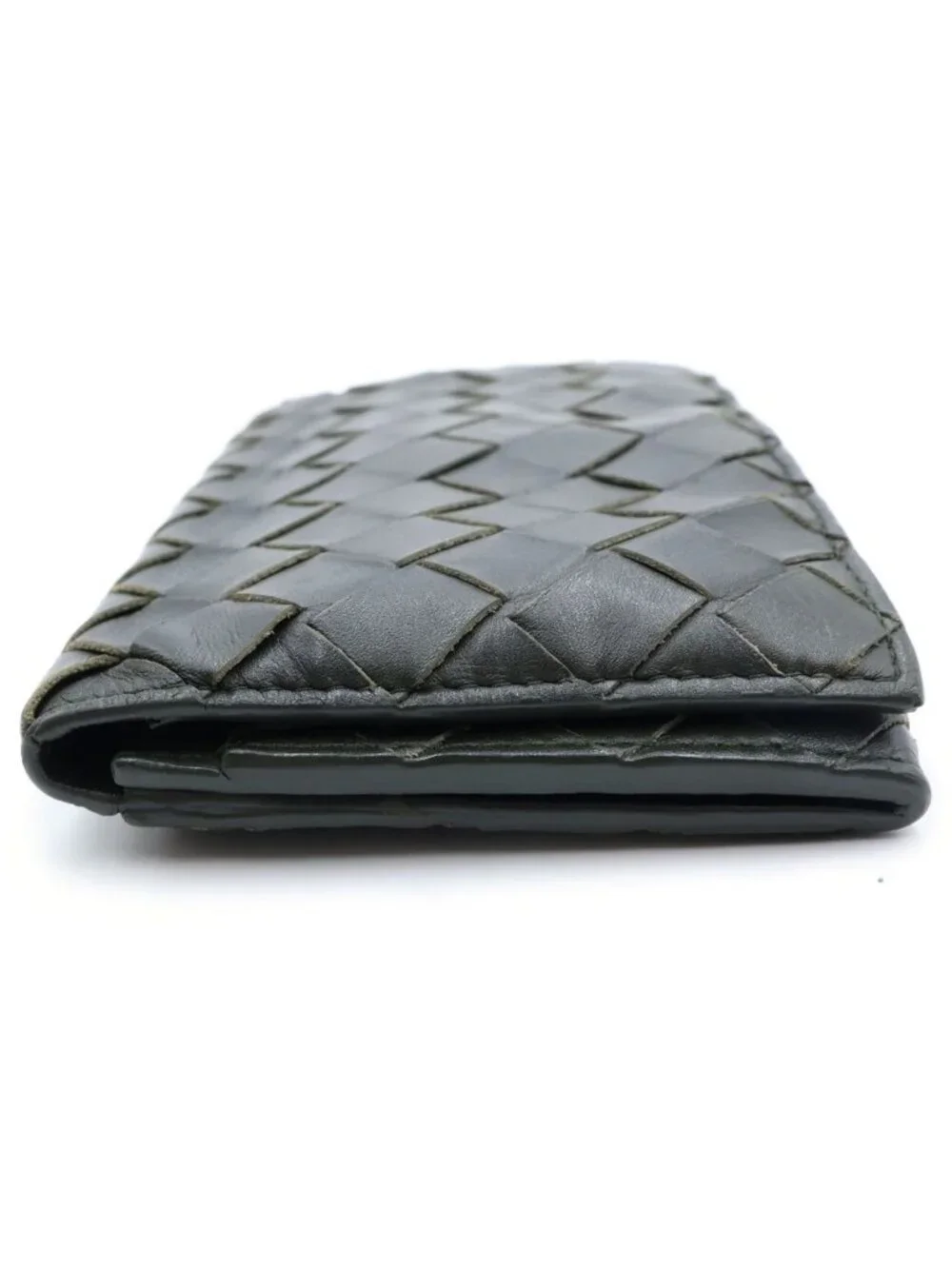 Bottega Veneta Intrecciato Wallet Card Case Leather Khaki